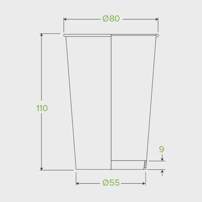 Cup Coffee (80mm) BioCup White SW 10oz | B *