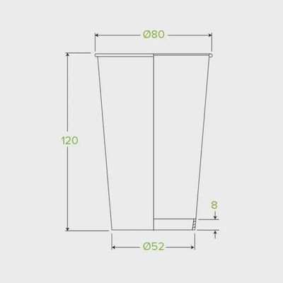 Cup Coffee (80mm) BioCup Green Line SW 12oz | B