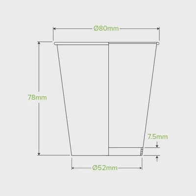 Cup Coffee (80mm) Green Stripe SW 6oz | B