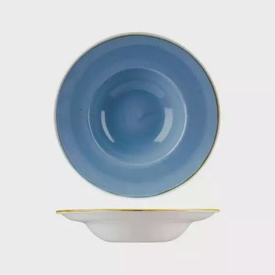 Bowl Crockery Churchill Stonecast Cornflower Blue Soup / Pasta Bowl Wide Rim (240mm) | T / Carton (12)