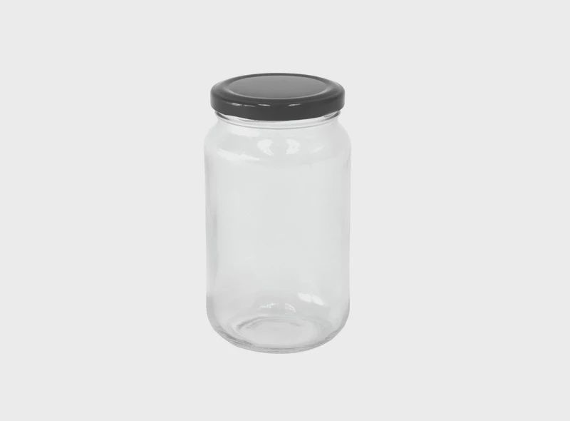 Glass Jar 720ml with Lid (82mm) Black | P / Carton (12)
