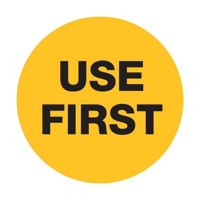 Food Label Use First Circle (40mm) Removable | F / Roll (500)
