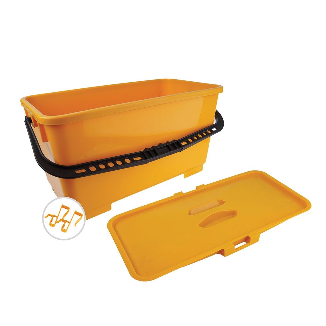 Bucket Window Yellow with Hooks and Lid 22L | S