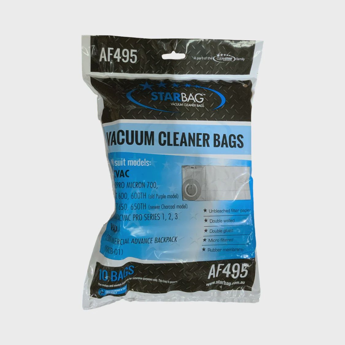 Vacuum Bag AF495 (PacVac Thrift, Rapidclean, Vax) | C / Pack (10)