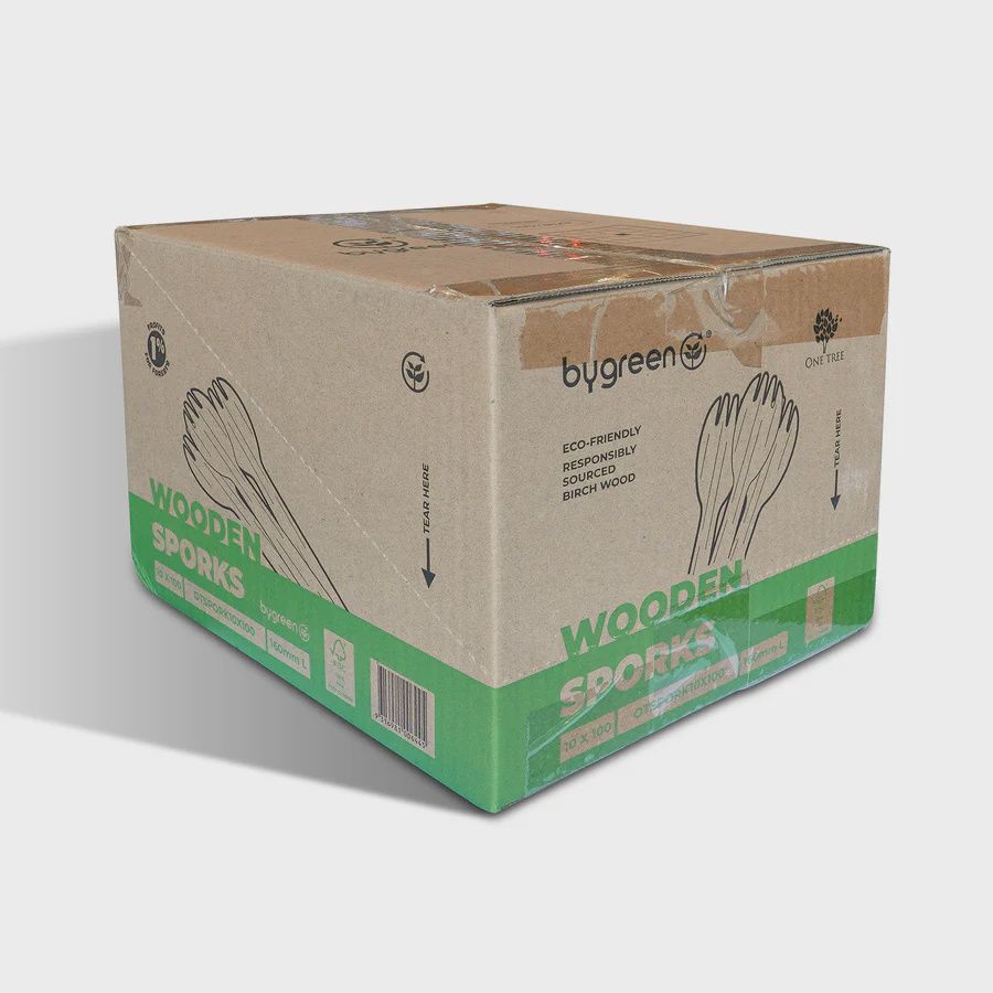 Cutlery Wooden Spork | B, Size: Carton (1,000)