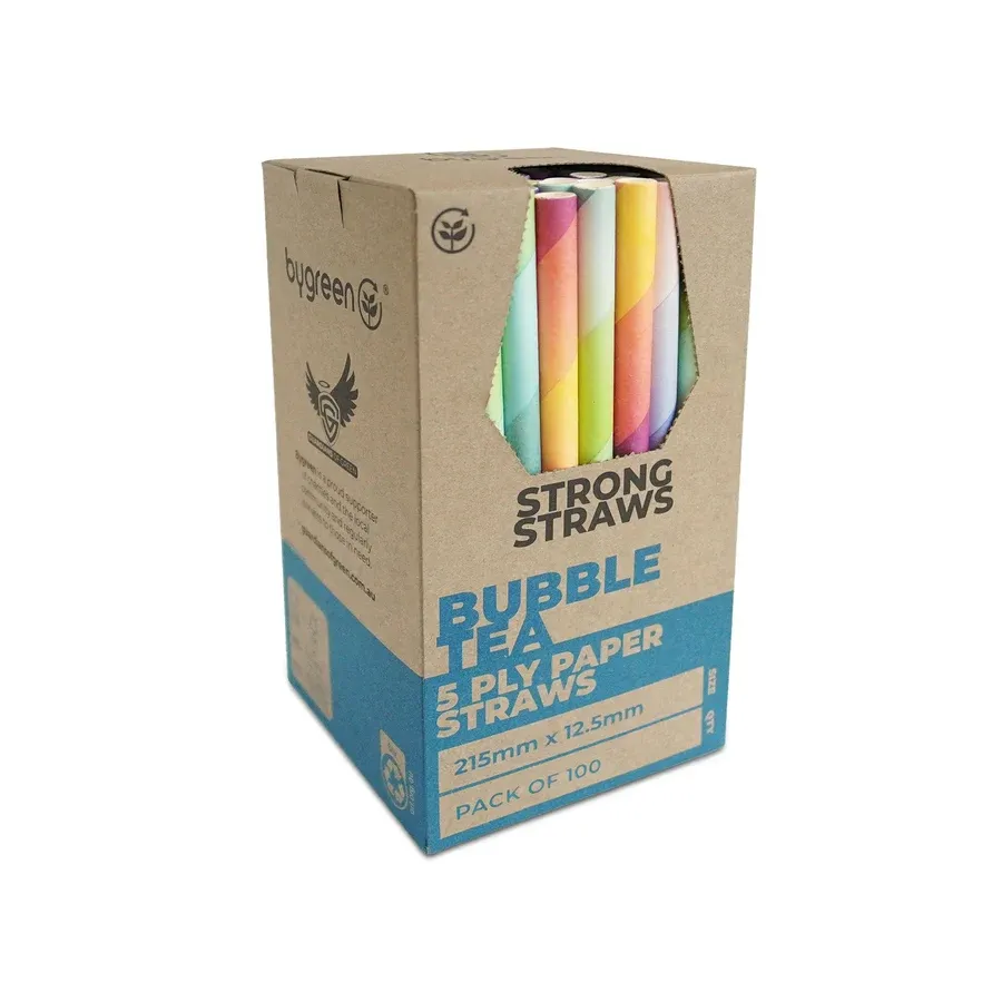 Straw Paper Bubble Tea 5ply (Strong) Mixed Colour | B
