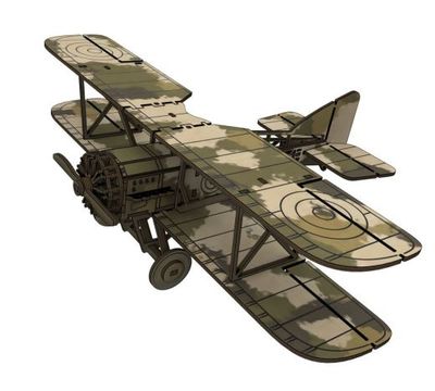 Biplane Laser Wood Model