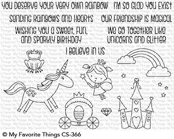 My favorite things RAINBOW &amp; UNICORNS Clear Stamp Set