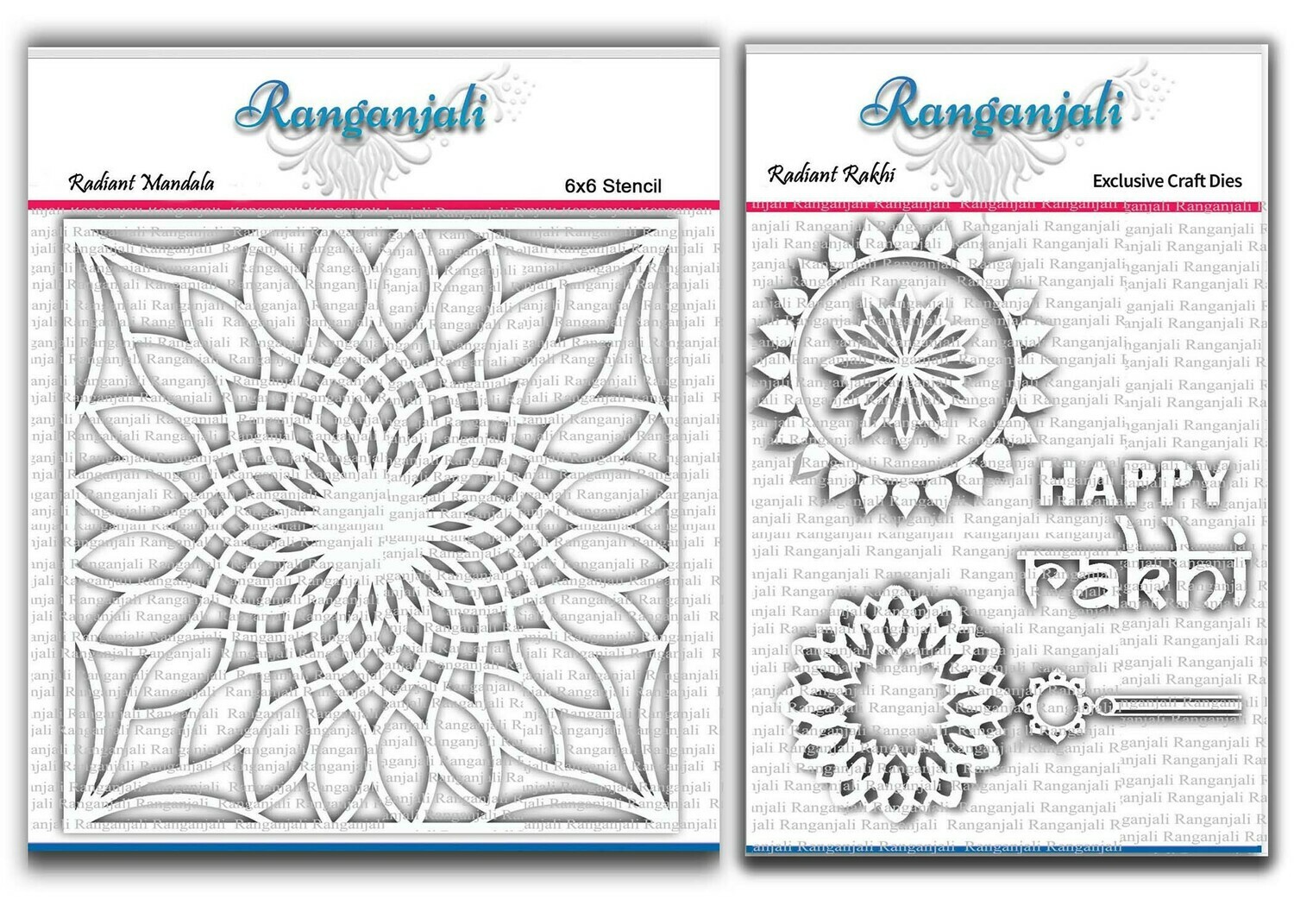 Ranganjali RADIANT RAKHI Exclusive Stencil and Craft Die set- Bundle
