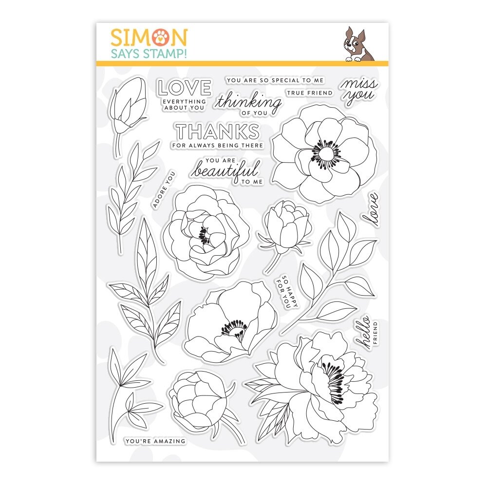 Simon Says Stamp DELICATE FLOWERS Clear Stamp Set