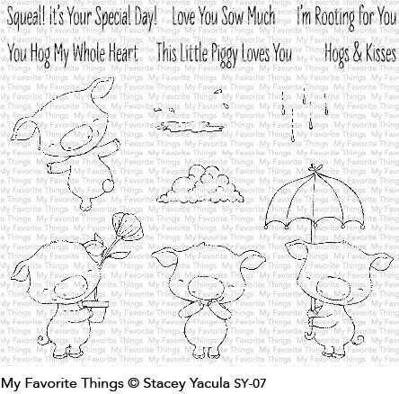 My Favorite Things PIGGY PEBBLES Clear Stamp Set