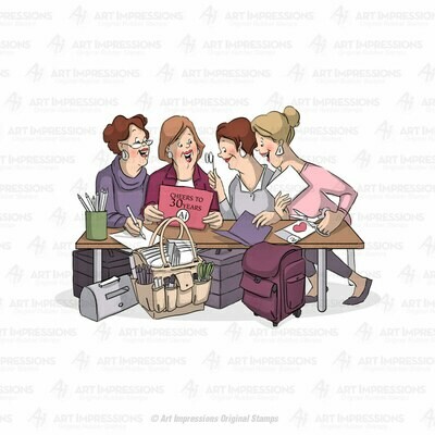 Art Impressions CRAFTY GIRLS Cling Rubber Stamps