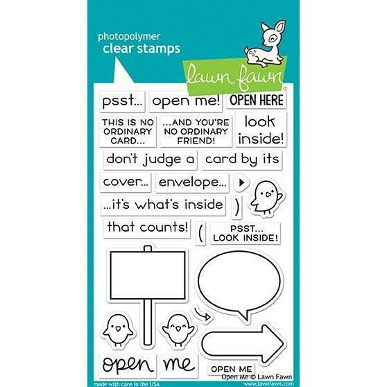 Lawn Fawn OPEN ME Clear Stamp Set