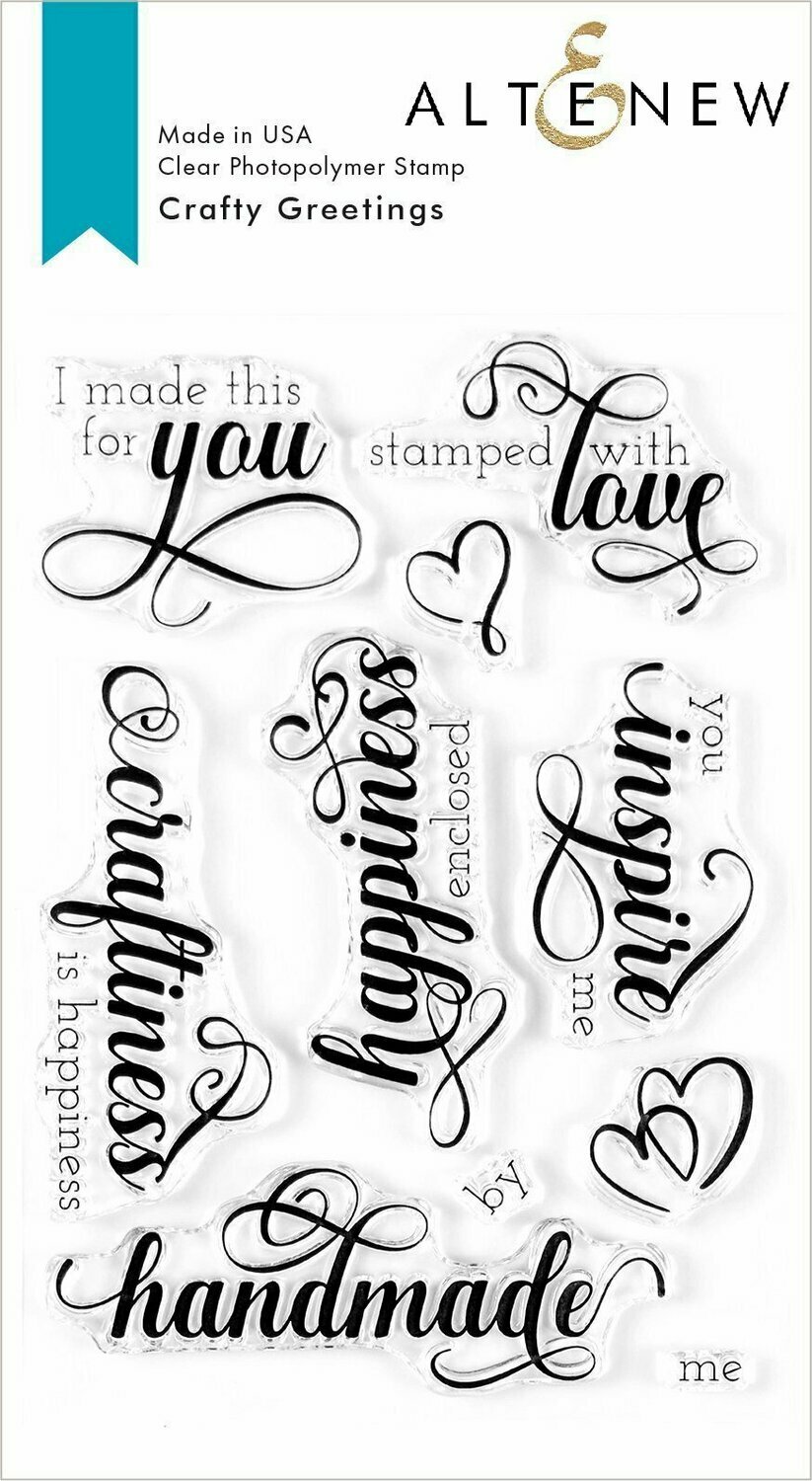 Altenew CRAFTY GREETINGS Clear Stamp Set
