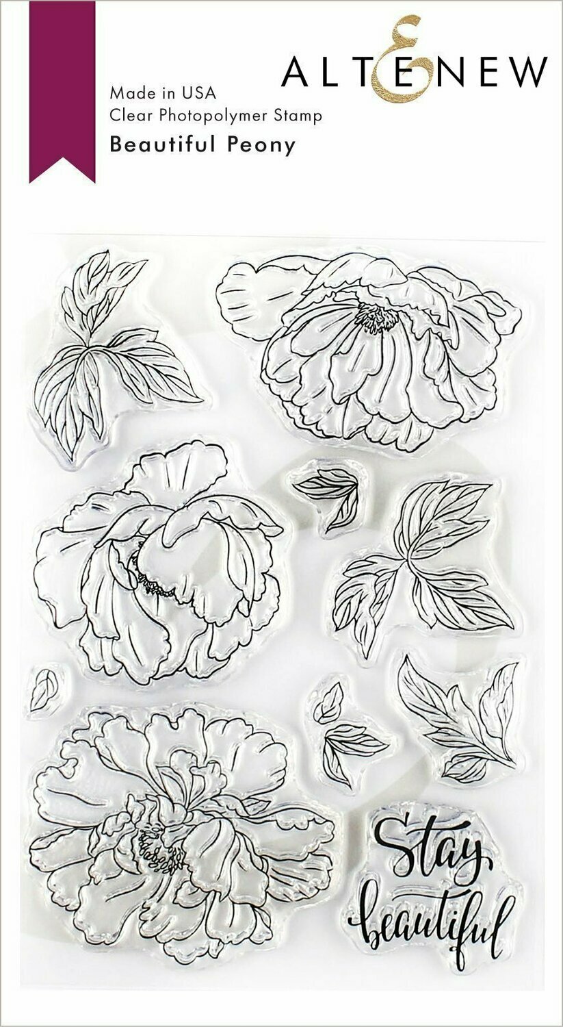 Altenew BEAUTIFUL PEONY Clear Stamp Set