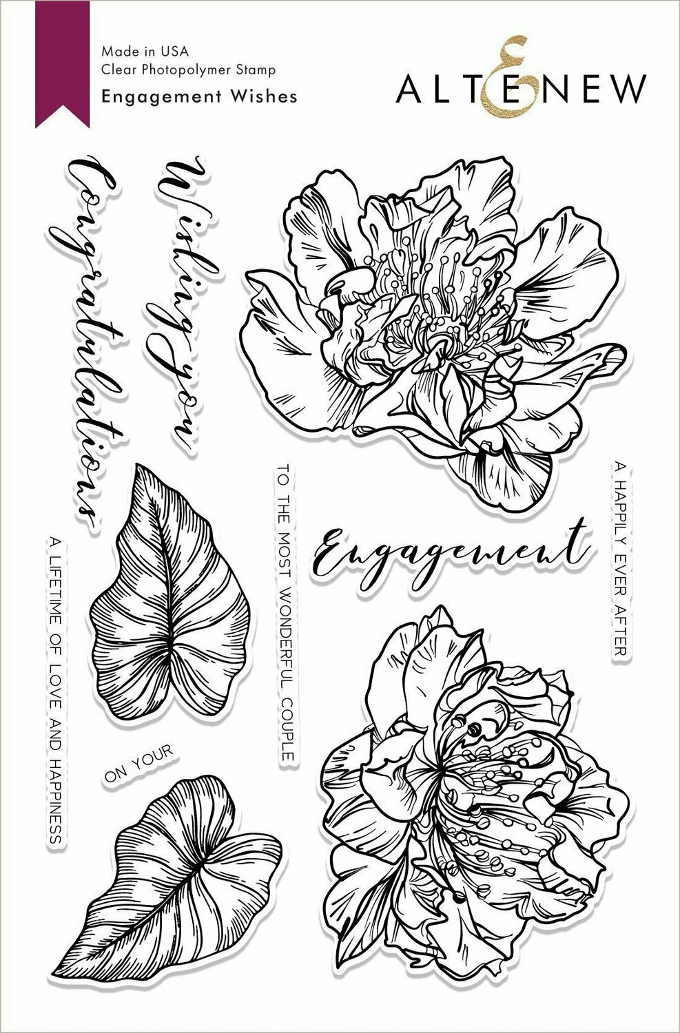 Altenew ENGAGEMENT WISHES Clear Stamp Set