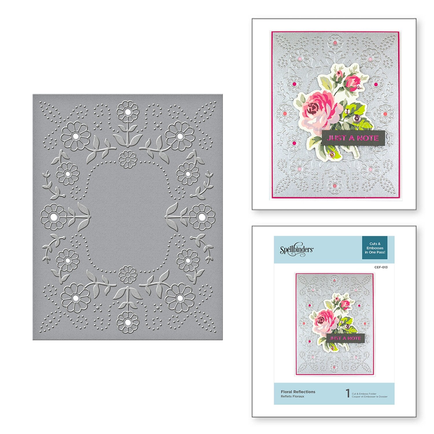 Spellbinders FLORAL REFLECTIONS Cut and Emboss Embossing Folder