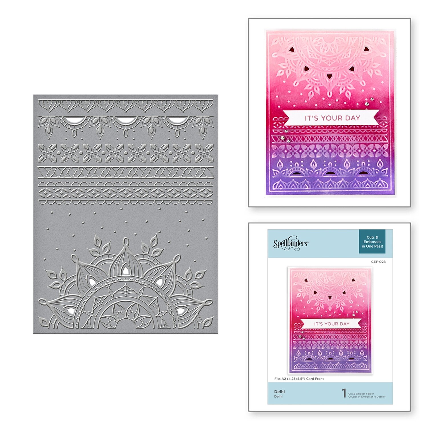 Spellbinders DELHI Cut and Emboss
Embossing Folder