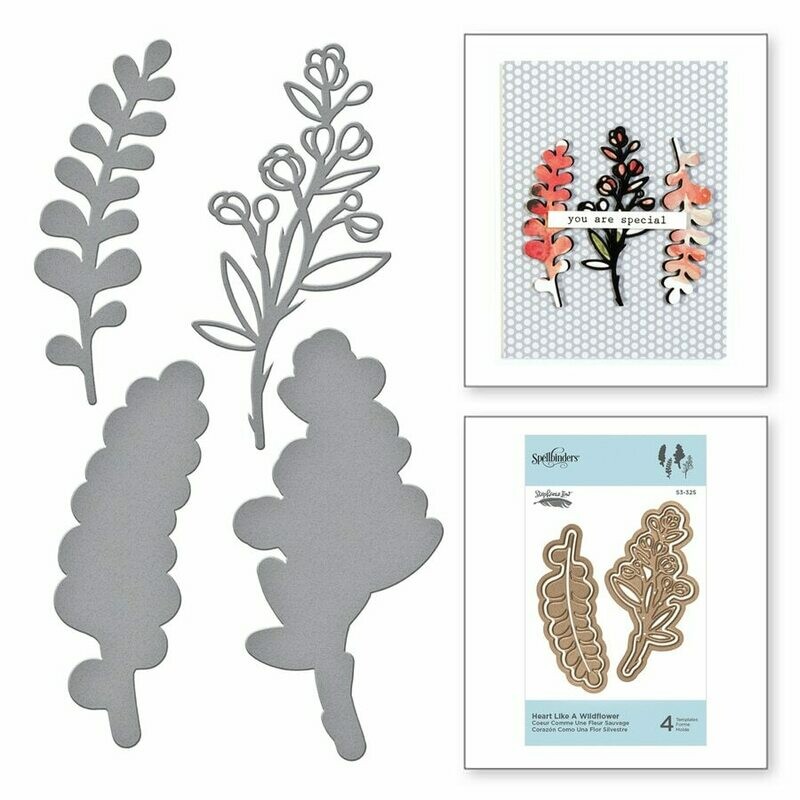 Spellbinders HEART LIKE A WILDFLOWER Shapeabilities Die Set