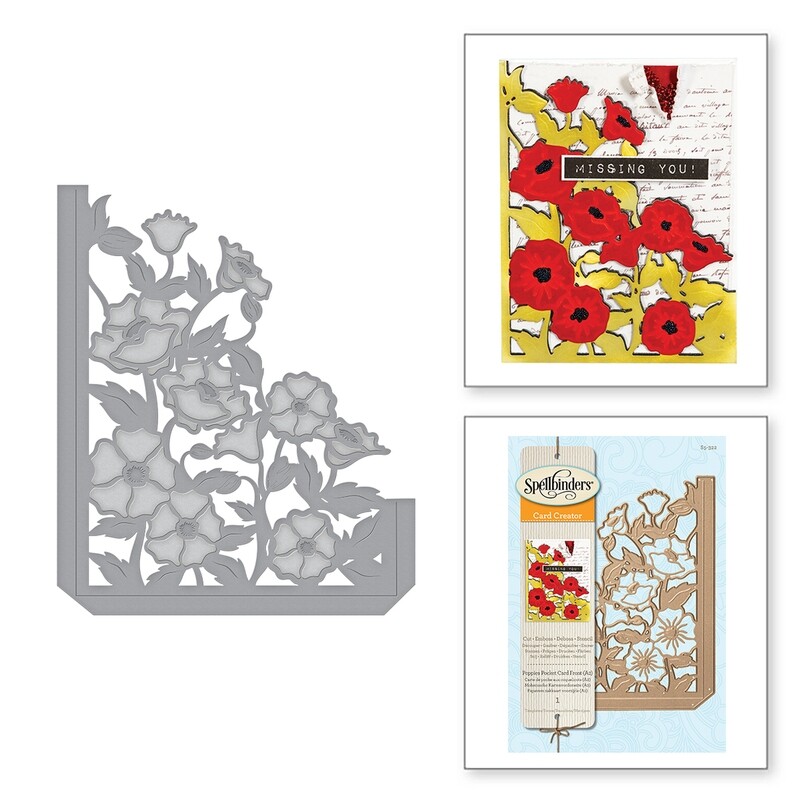 Spellbinders POPPIES POCKET A2 Card Creator Die Set