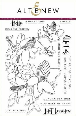 Altenew SKETCHY FLORAL Clear Stamp Set