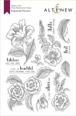 Altenew ENGRAVED FLOWERS Clear Stamp Set