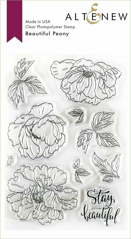 Altenew BEAUTIFUL PEONY Clear Stamp Set