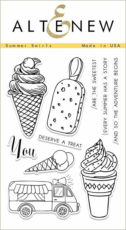 Altenew SUMMER SWIRLS Clear Stamp Set
