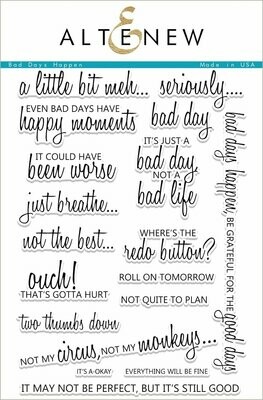 Altenew BAD DAYS HAPPEN Sentiments Clear Stamp Set