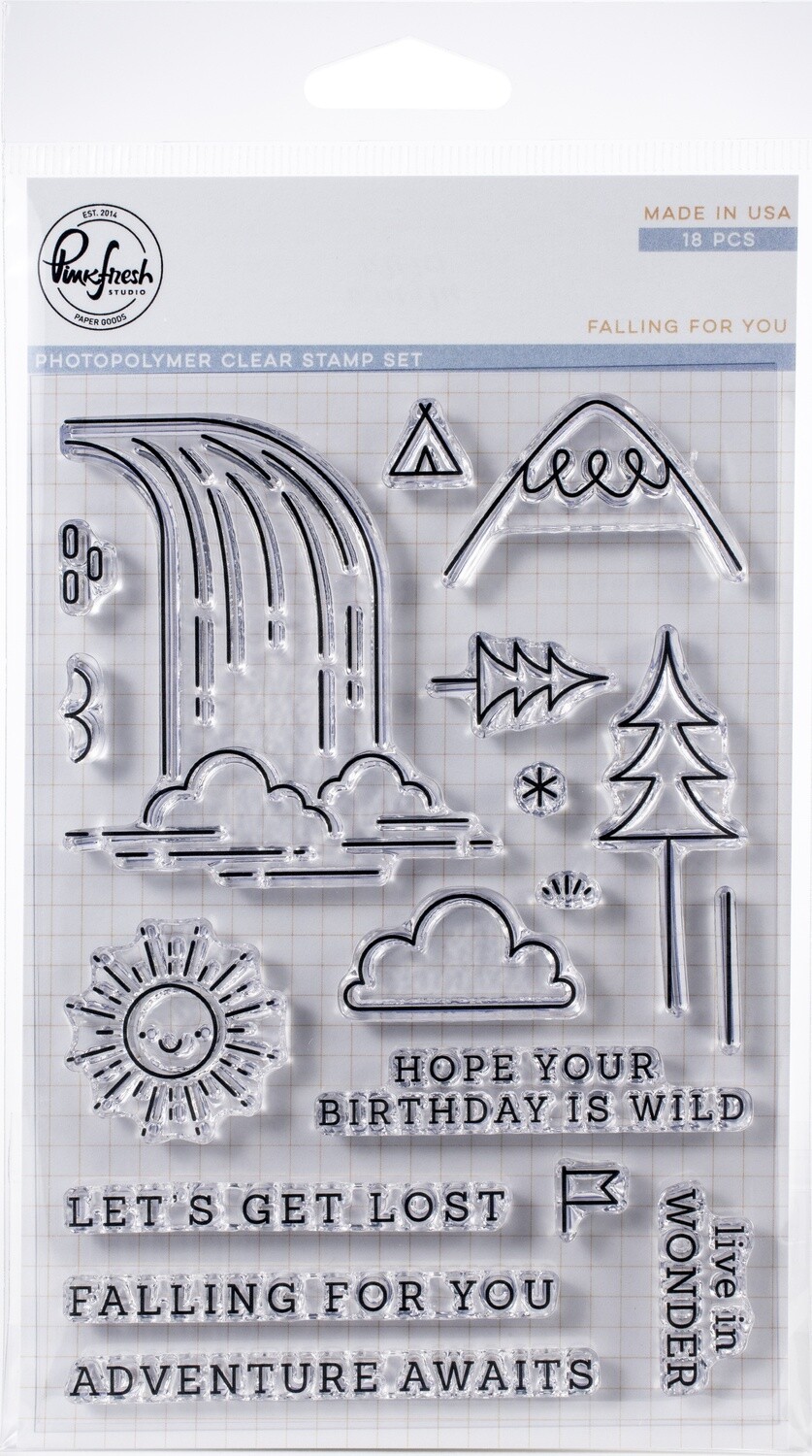 Pinkfresh Studio FALLING FOR YOU Clear Stamp Set