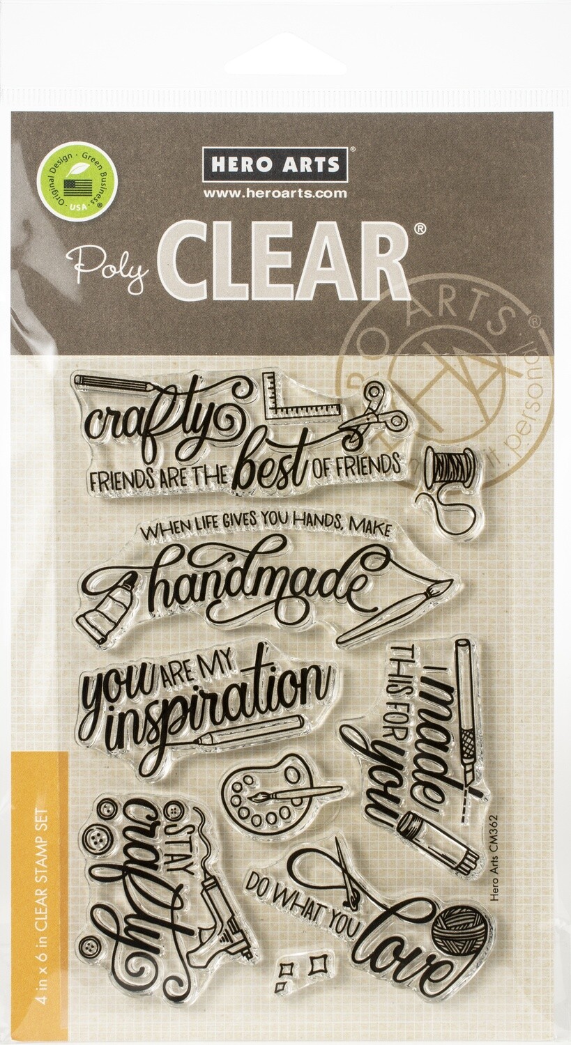 Hero Arts CRAFTY MESSAGES Clear Stamp Set
