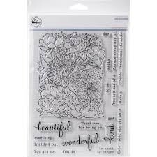 Pinkfresh Studio FLOWER GARDEN Clear Stamp Set