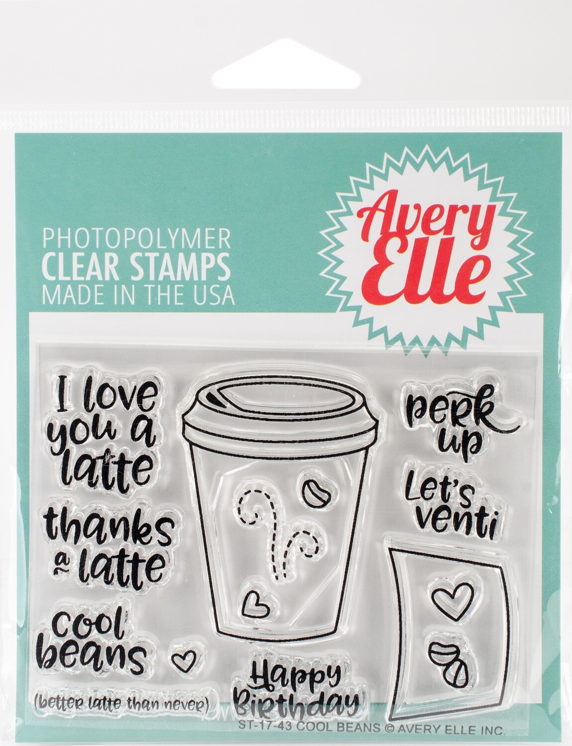 Avery Elle COOL BEANS Clear Stamp Set