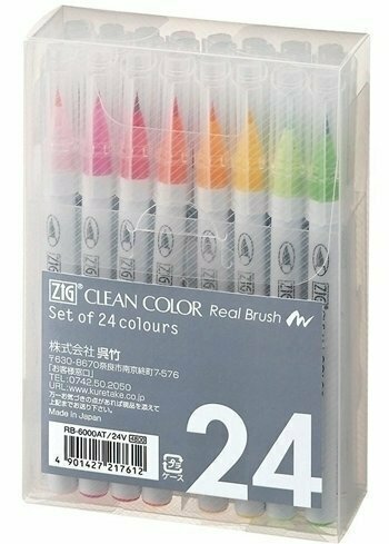 Zig Clean Color Real Brush Markers 24/Pkg