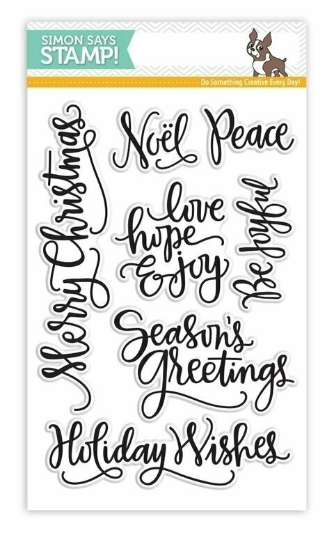 Simon Says Stamp BIG SCRIPTY GREETINGS HOLIDAY Clear Stamp Set