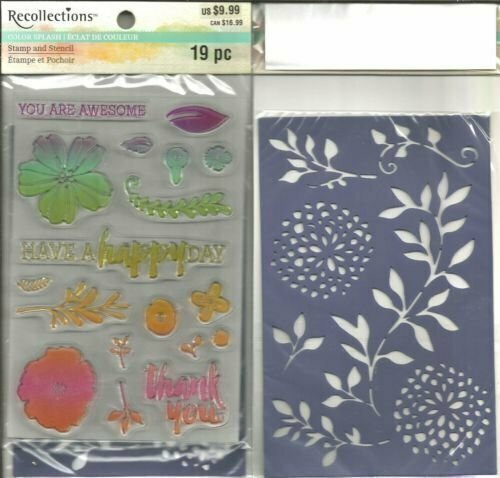 Recollections HAVE A HAPPY DAY Color Splash Stamp and Stencil