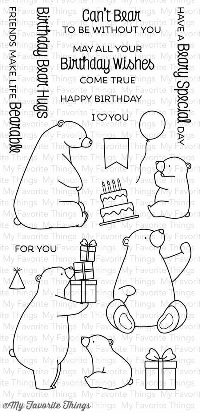 My Favorite Things BIRTHDAY BEAR Clear Stamp Set