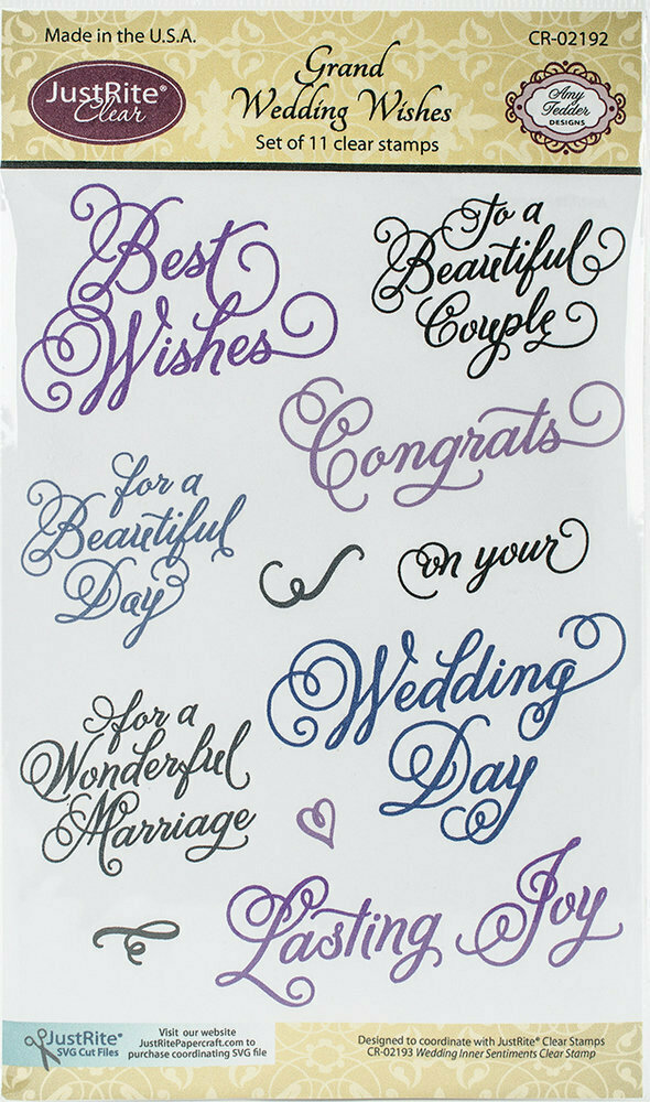 JustRite GRAND WEDDING WISHES Clear Stamp Set