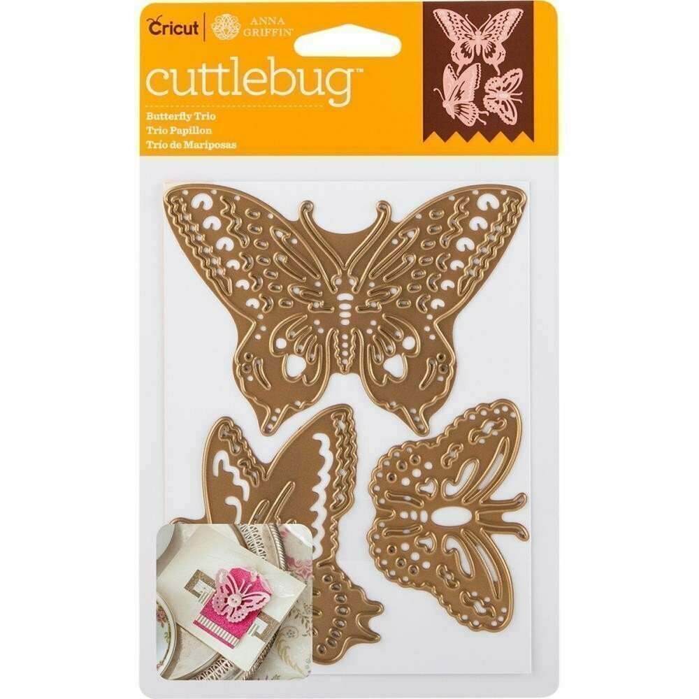 Cuttlebug BUTTERFLY TRIO Cut and Emboss Die Set