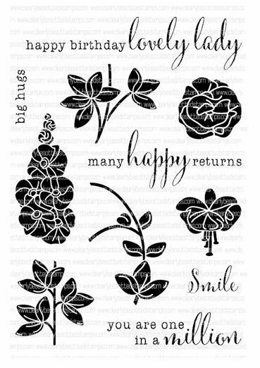 Clearly Besotted RIBBON FLOWERS Clear Stamp Set