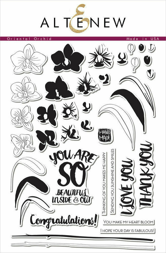 Altenew ORIENTAL ORCHID Clear Stamp Set