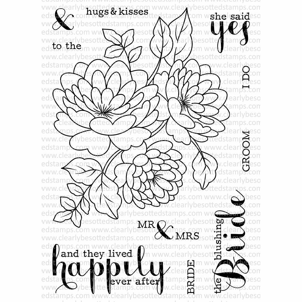 Clearly Besotted HAPPILY EVER AFTER Clear Stamp Set