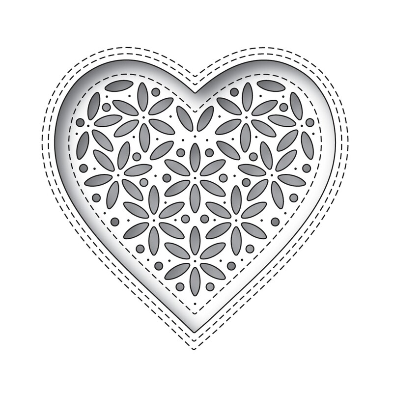 Simon Says Stamp SHIMMER HEART Die Set
