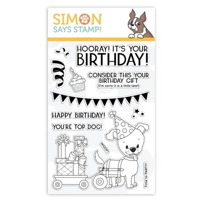 Simon Says Stamp TOP DOG BIRTHDAY Clear Stamp Set
