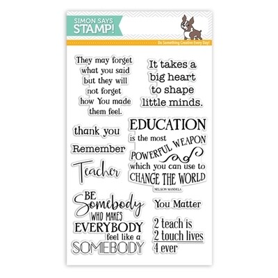 Simon Says Stamp THANK YOU TEACHER Clear Stamp Set