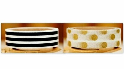 Tree In Art BLACK STRIPES Washi Tape Set