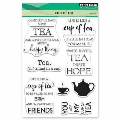 Penny Black CUP OF TEA Clear Stamp Set