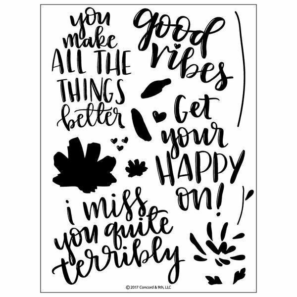 Concord &amp; 9th FILL-IN PHRASES Clear Stamp Set