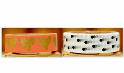 Tree In Art PEACH HEARTS Washi Tape Set