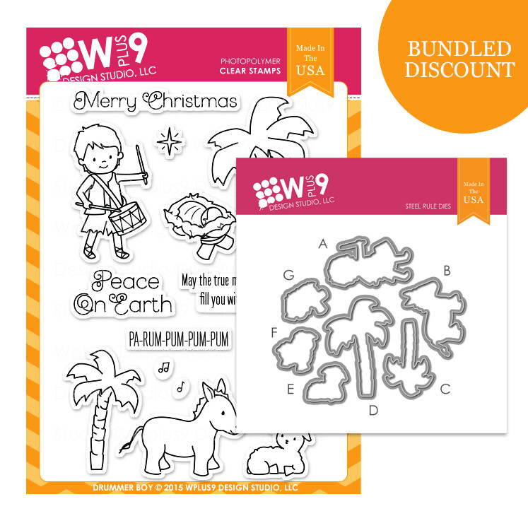 WPlus9 DRUMMER BOY Clear Stamp &amp; Coordinating Die Set
